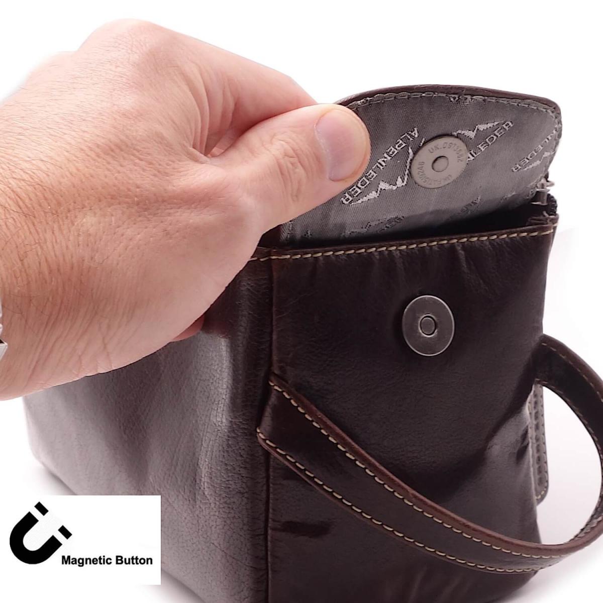 ALPENLEDER Kulturtasche ALPENRAUSCHEN Marronato-Leder (CG6016-m)