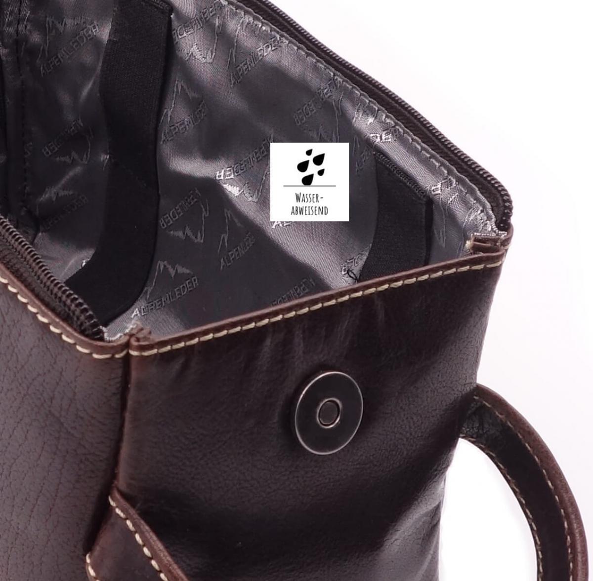 ALPENLEDER Kulturtasche ALPENRAUSCHEN Marronato-Leder (CG6016-m)