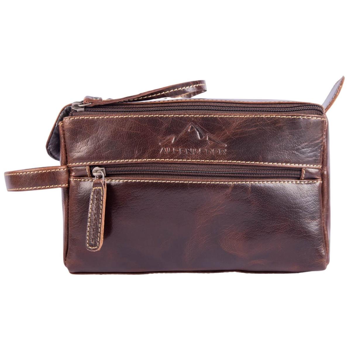 ALPENLEDER Kulturtasche ALPENRAUSCHEN Marronato-Leder (CG6016-m)