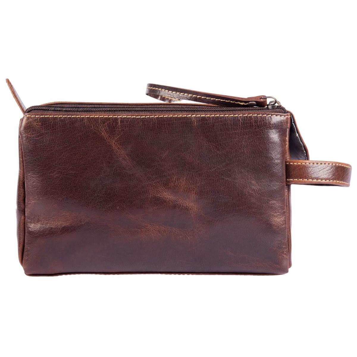ALPENLEDER Kulturtasche ALPENRAUSCHEN Marronato-Leder (CG6016-m)