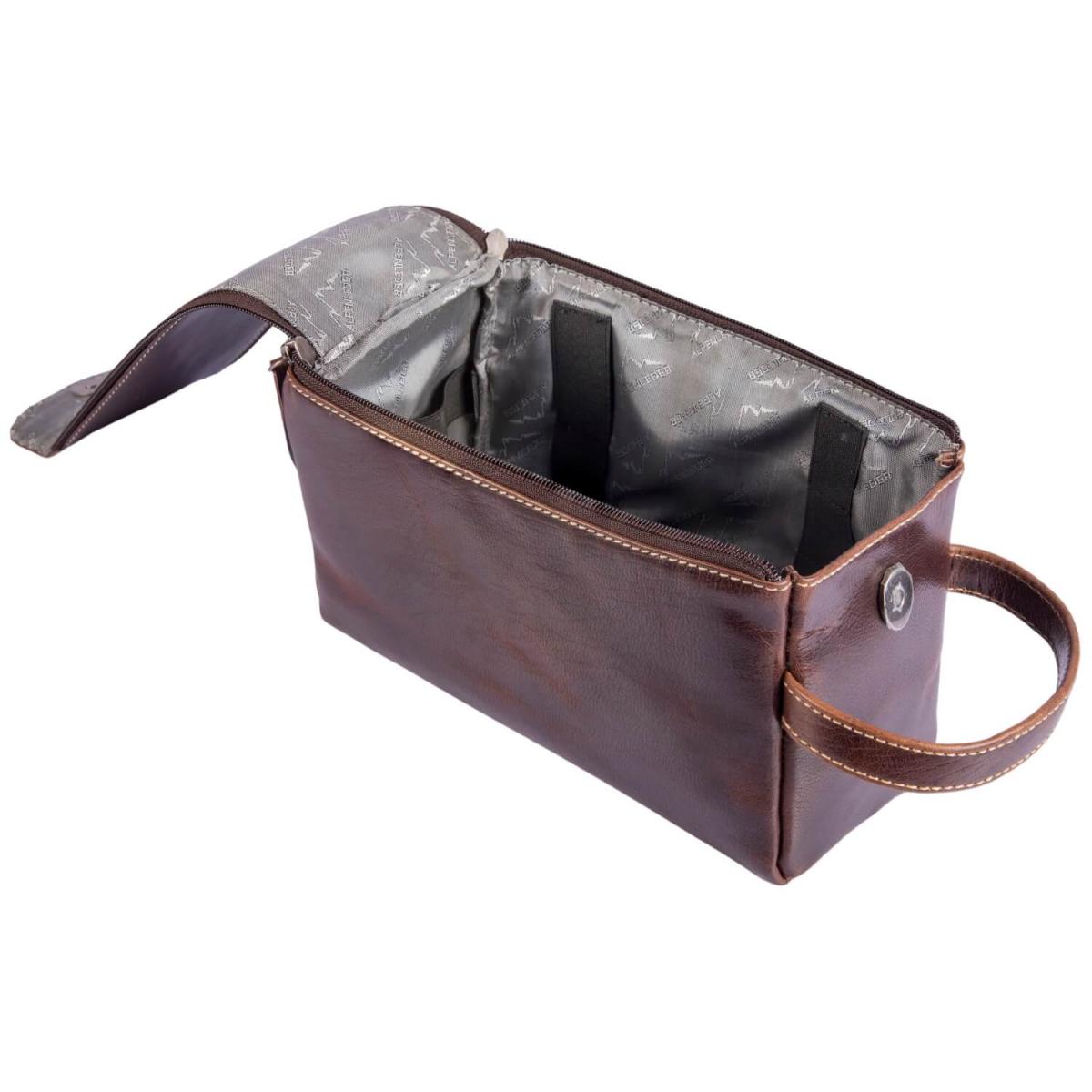 ALPENLEDER Kulturtasche ALPENRAUSCHEN Marronato-Leder (CG6016-m)