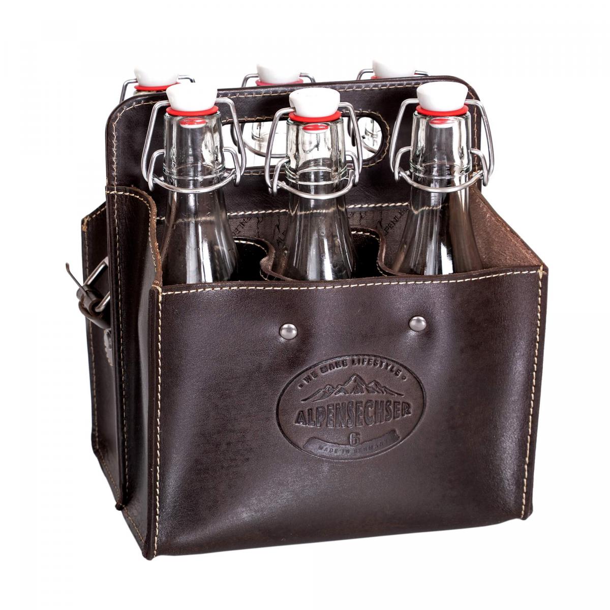 ALPENLEDER | Getränketasche ALPENSECHSER Harnisch chocolate (CG2094H-ch)