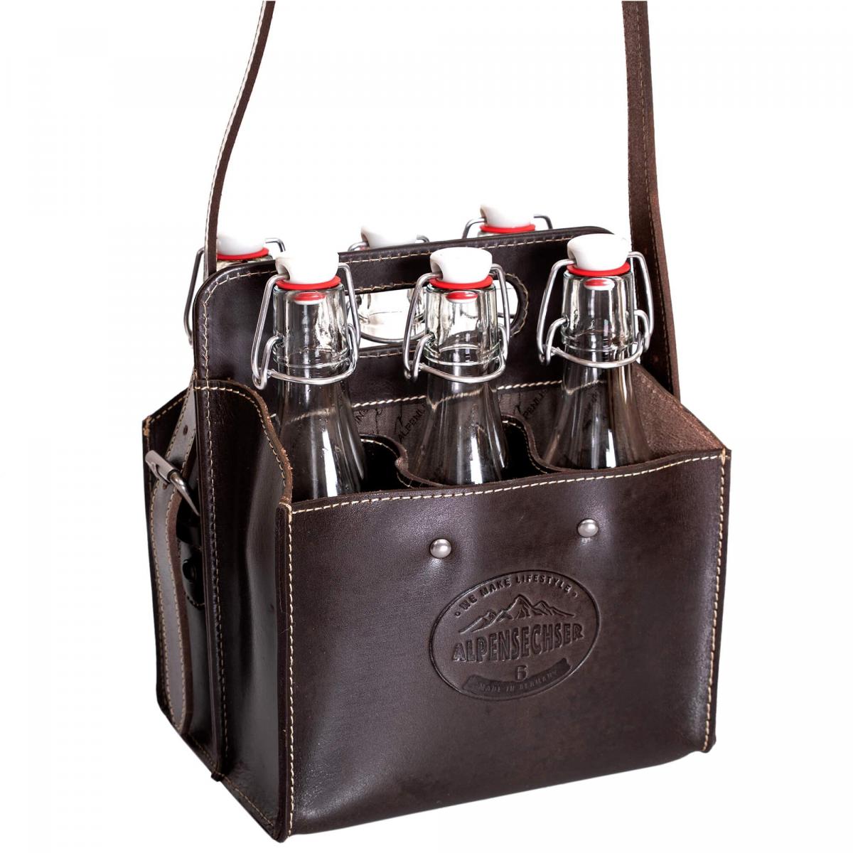 ALPENLEDER | Getränketasche ALPENSECHSER Harnisch chocolate (CG2094H-ch)