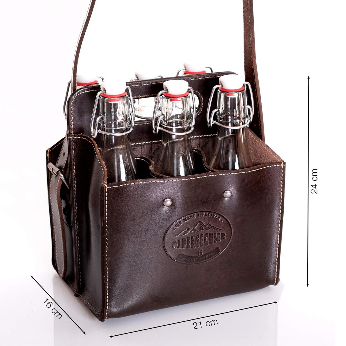 ALPENLEDER | Getränketasche ALPENSECHSER Harnisch wine (CG2094H-w)