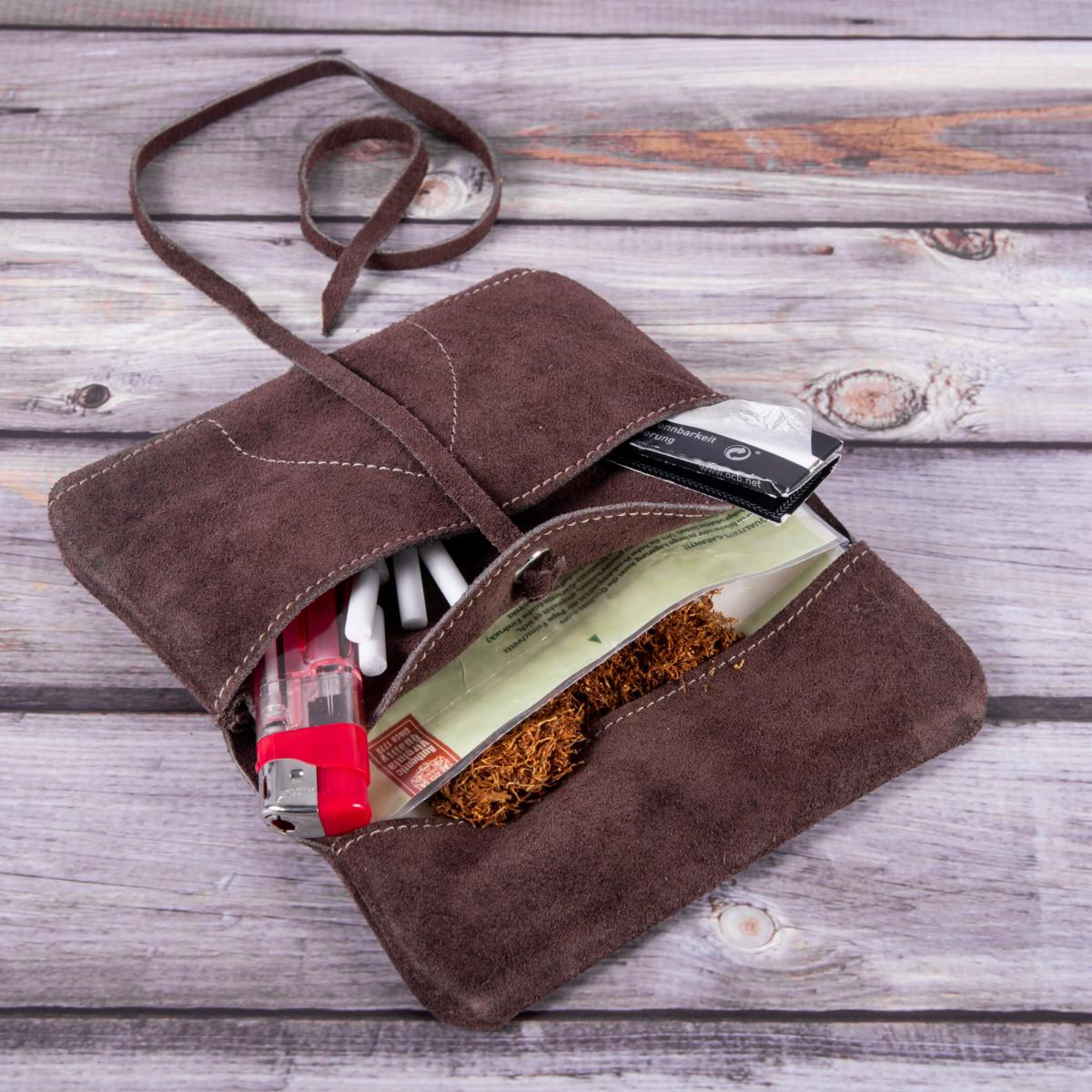 ALPENLEDER | Tabaktasche BEPPI (brown suede) CG6051