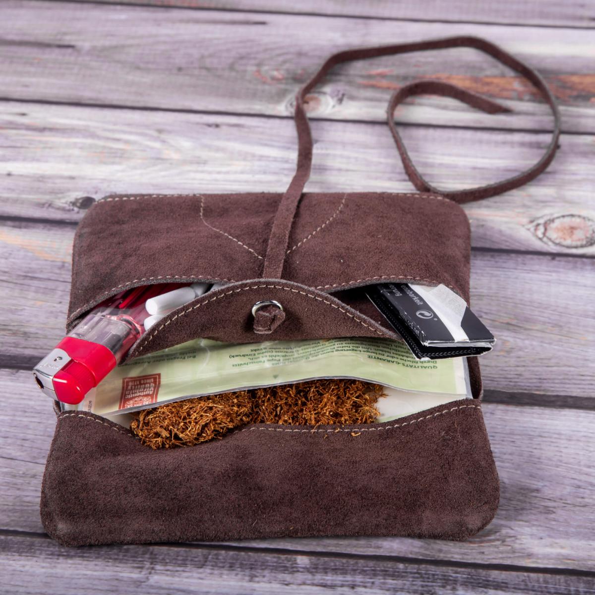 ALPENLEDER | Tabaktasche BEPPI (brown suede) CG6051