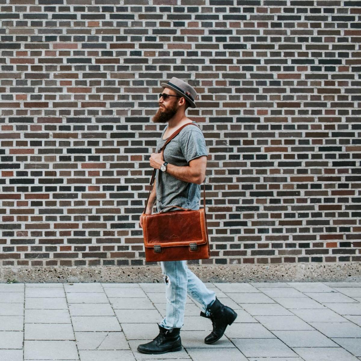 ALPENLEDER | Messenger Bag BUCHBINDER II (cognac) CG2047A-c