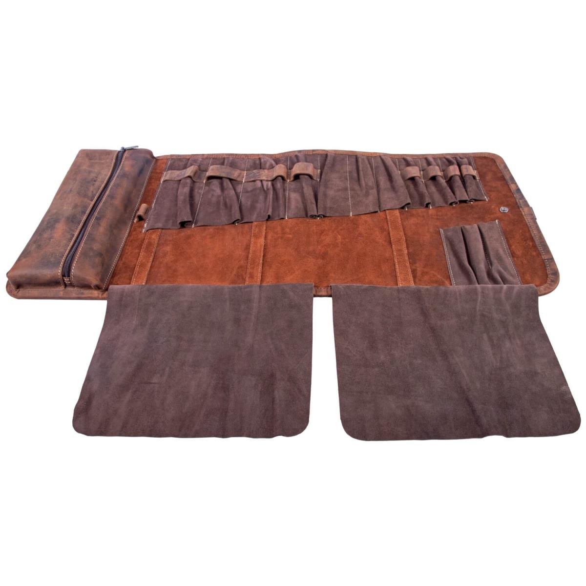 ALPENLEDER | Messerrolle BUTCHER (old havanna) CH6059-oh