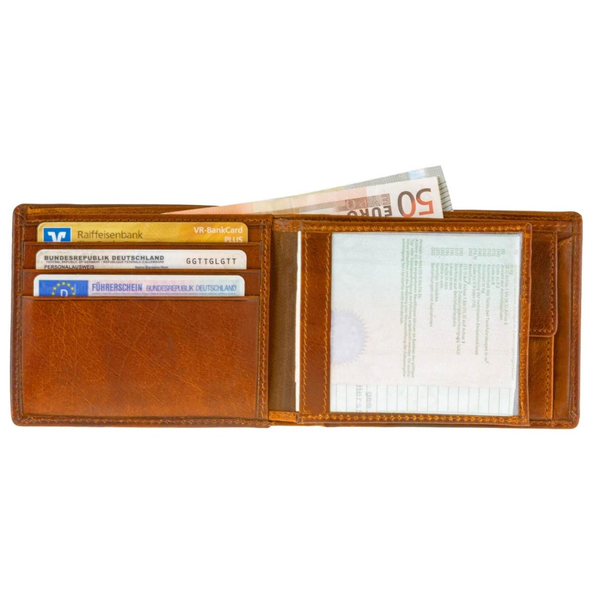 ALPENLEDER Gelbörse DAVOS Cognac (CG5001-c)