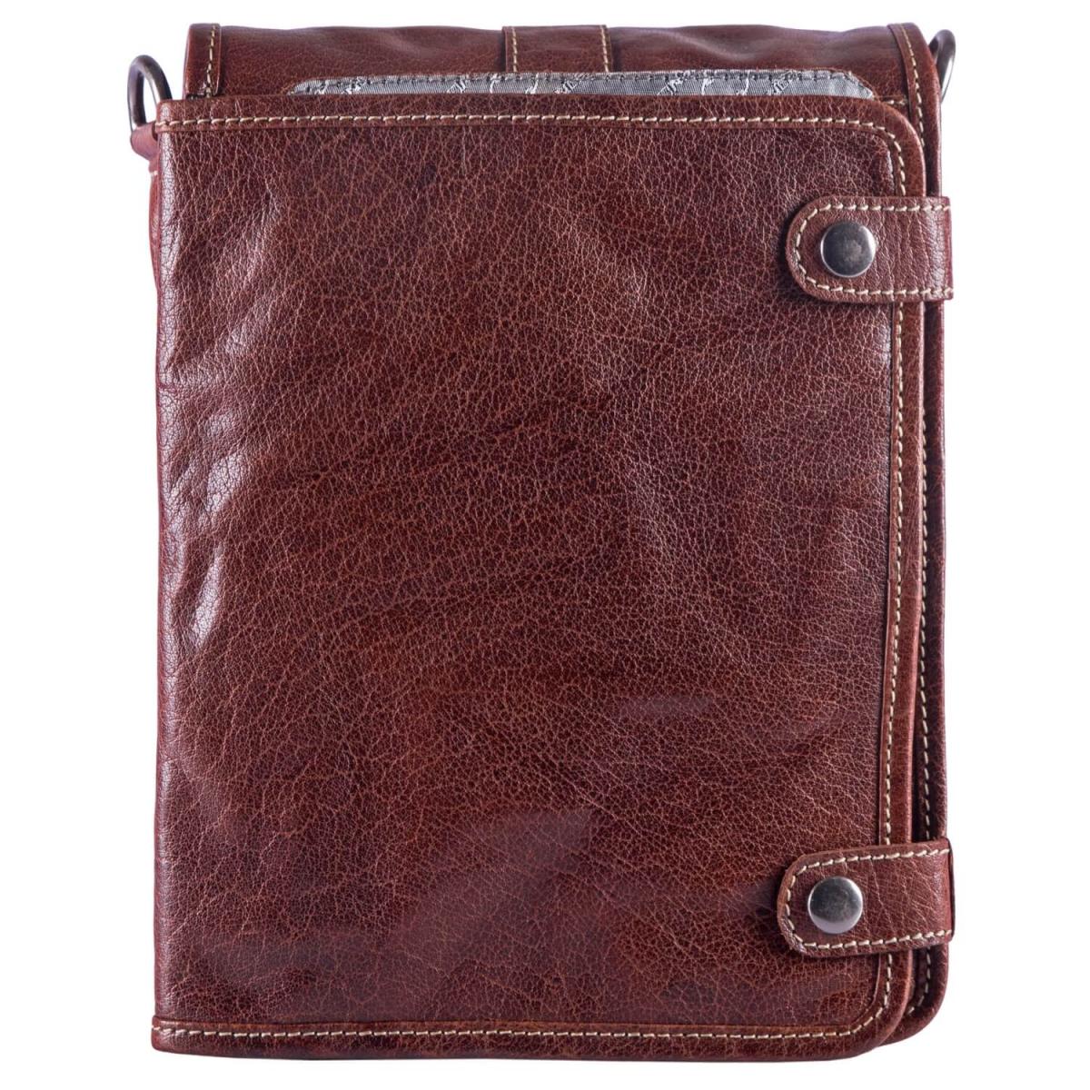 ALPENLEDER Schultertasche Messenger GALILEO (brandy) CG125-b