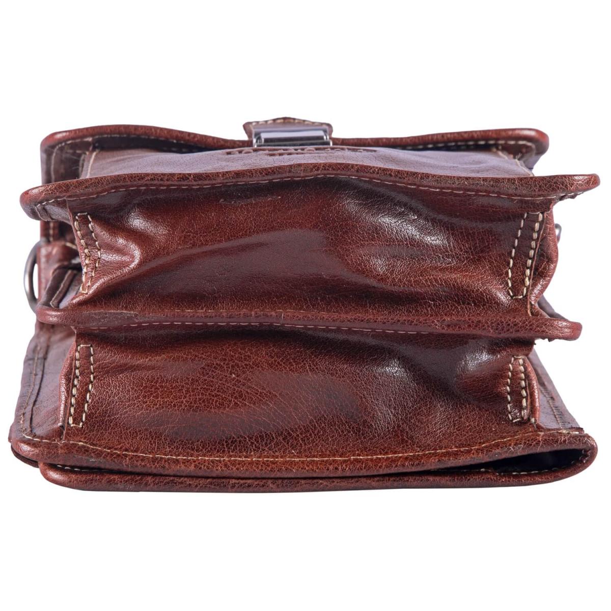 ALPENLEDER Schultertasche Messenger GALILEO (brandy) CG125-b