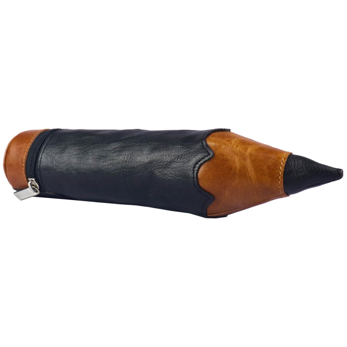 ALPENLEDER | Stifteetui GRIFFEL (cognac-ebenholz) CG6062-ec