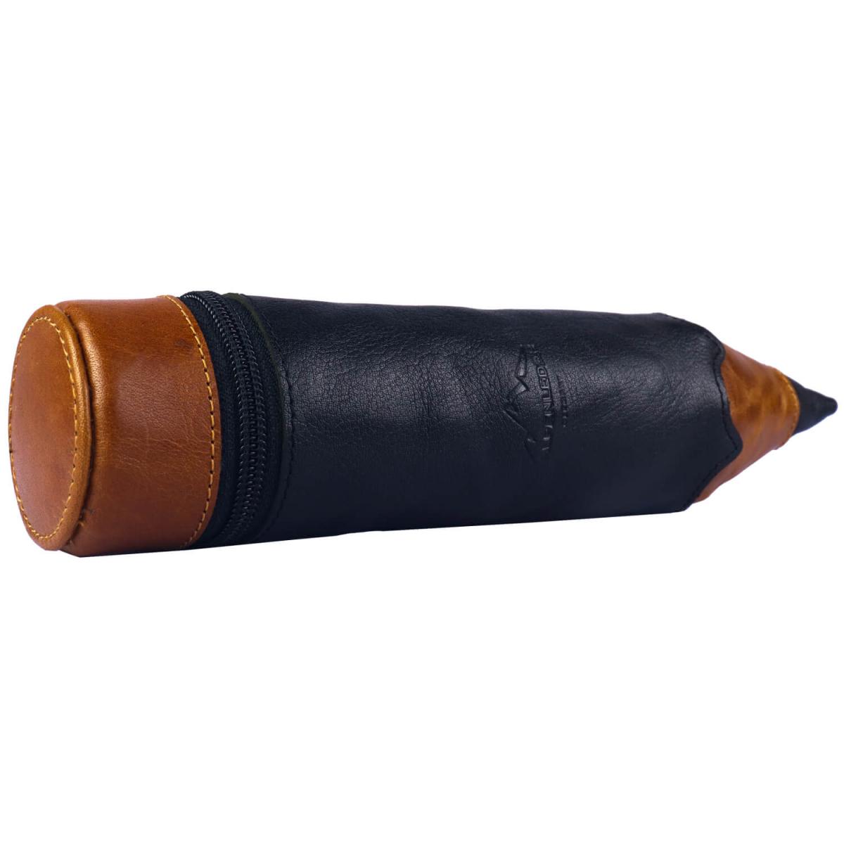 ALPENLEDER | Stifteetui GRIFFEL (cognac-ebenholz) CG6062-ec