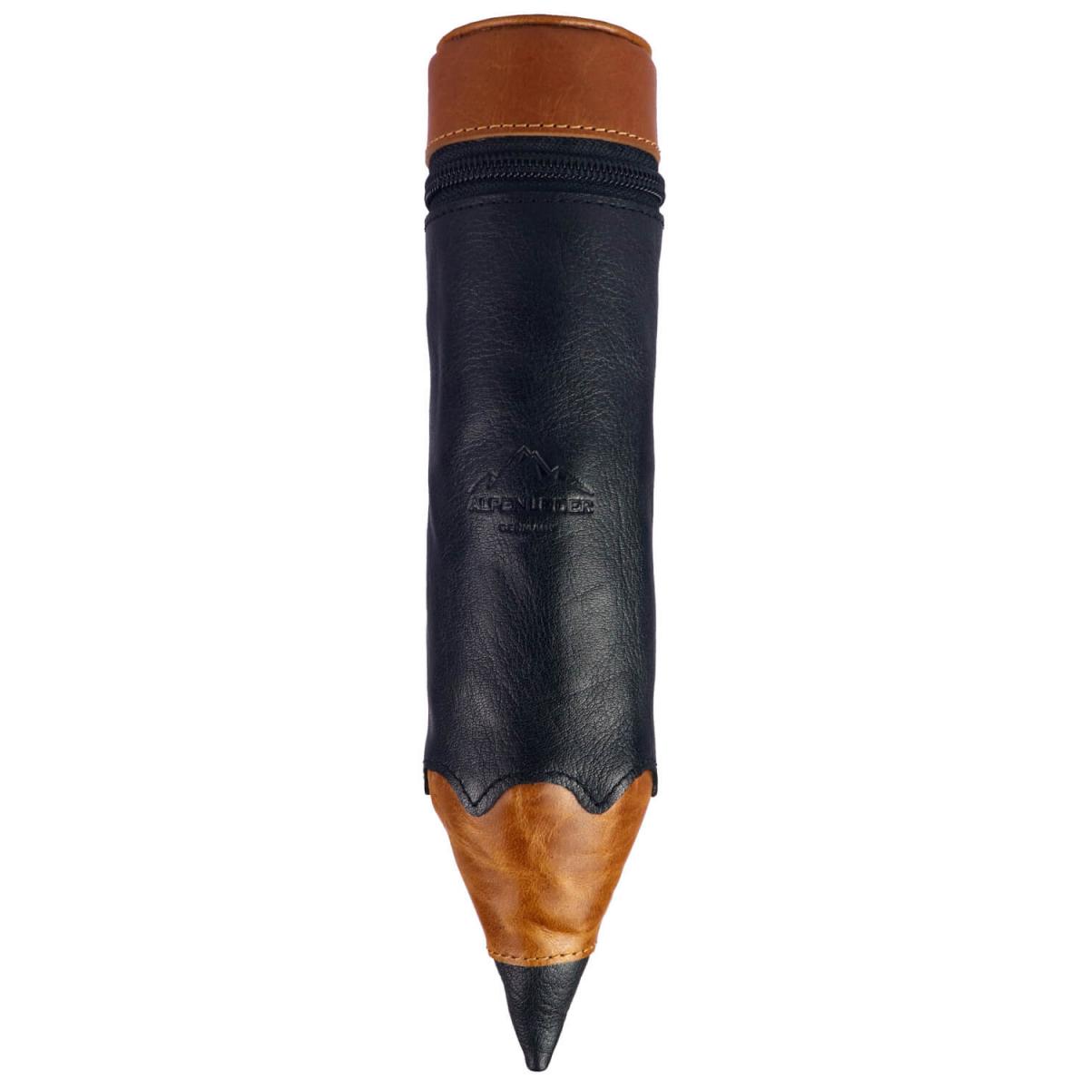 ALPENLEDER | Stifteetui GRIFFEL (cognac-ebenholz) CG6062-ec