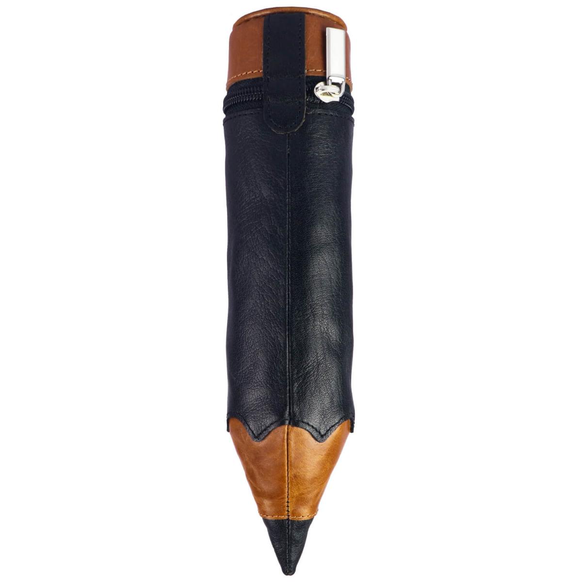 ALPENLEDER | Stifteetui GRIFFEL (cognac-ebenholz) CG6062-ec
