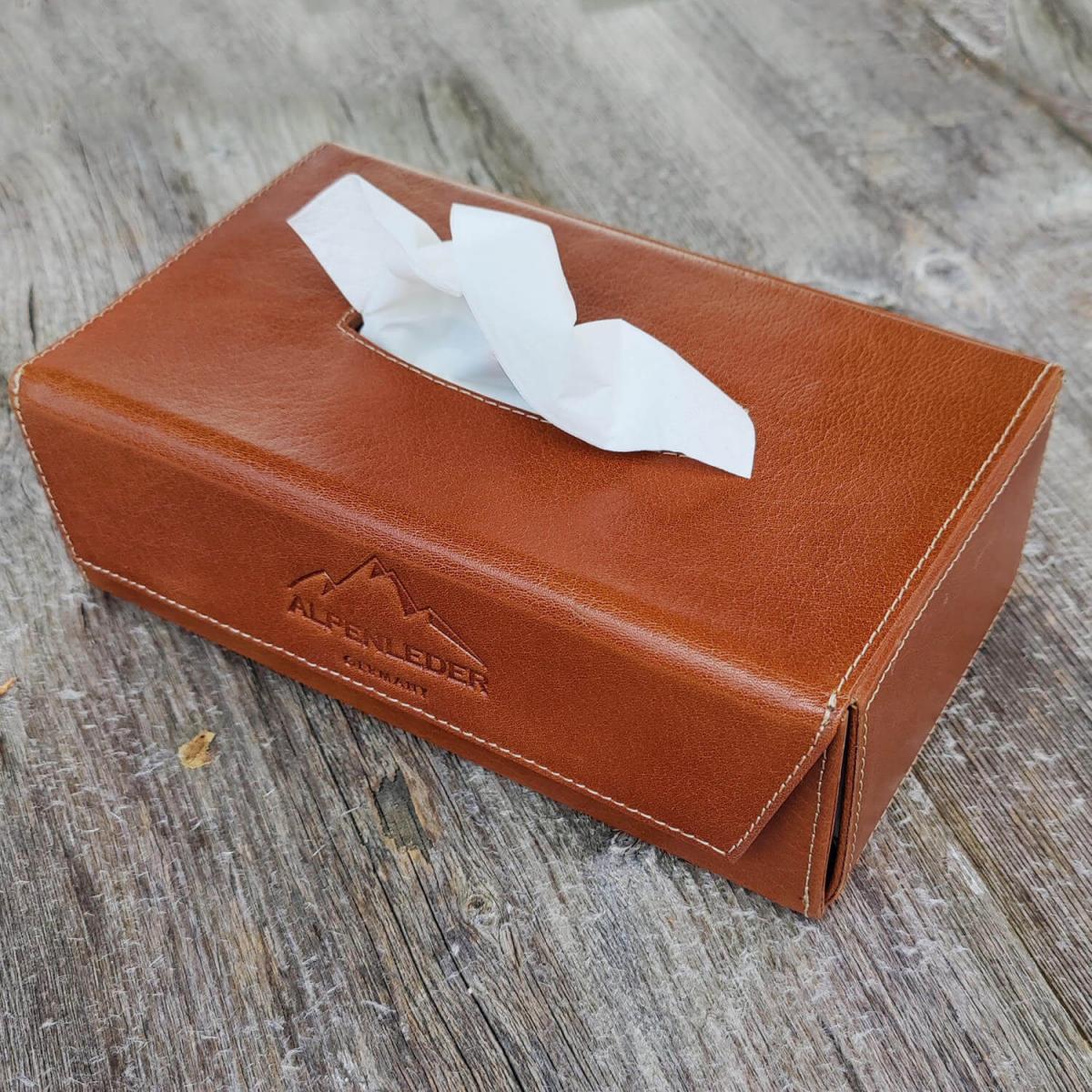 ALPENLEDER | Tücherbox KISTERL (cognac) CG6081-c