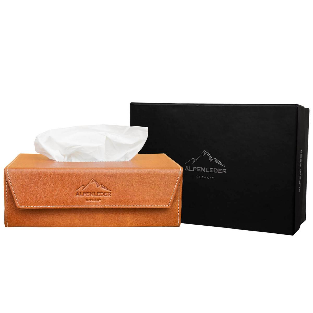 ALPENLEDER | Tücherbox KISTERL (cognac) CG6081-c
