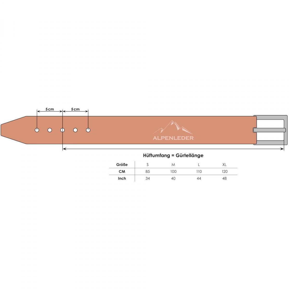 ALPENLEDER  Herrenledergürtel LECH koffee (CG6020-k)