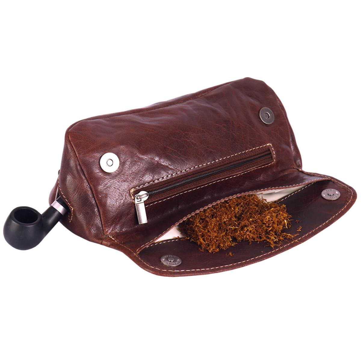 ALPENLEDER | Pfeifentasche LUIS (brandy) CG6067-b