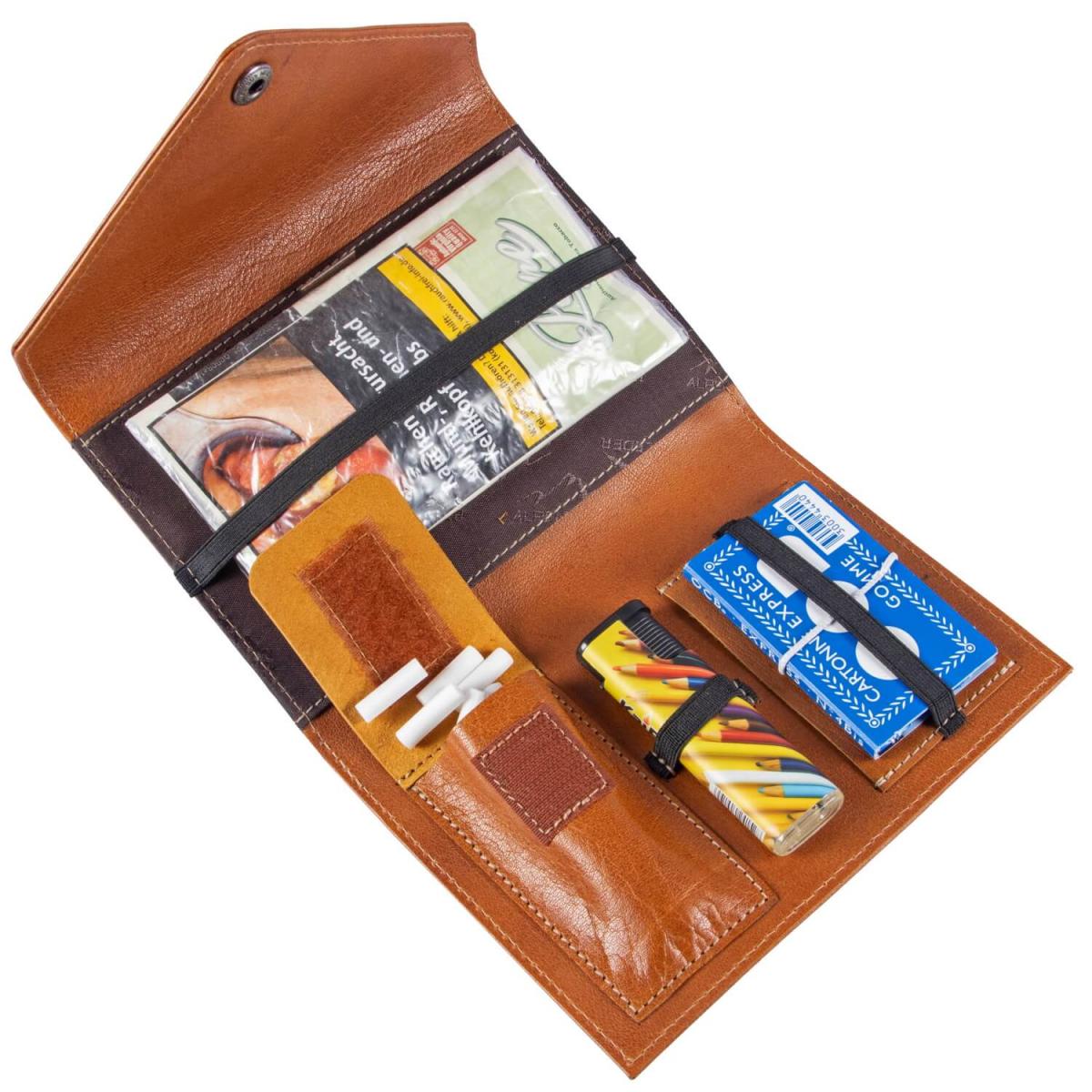 ALPENLEDER | Tabaktasche MAXI (cognac) CG6050-c