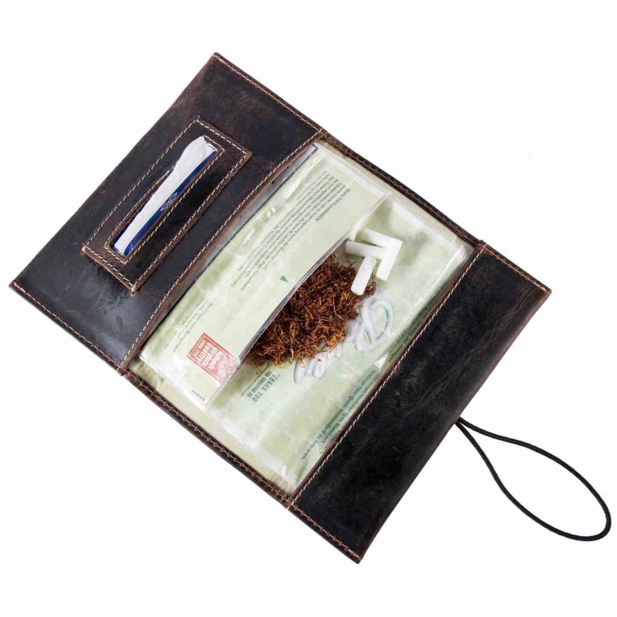 ALPENLEDER | Tabaktasche MERLIN (old havanna) CG6072-oh