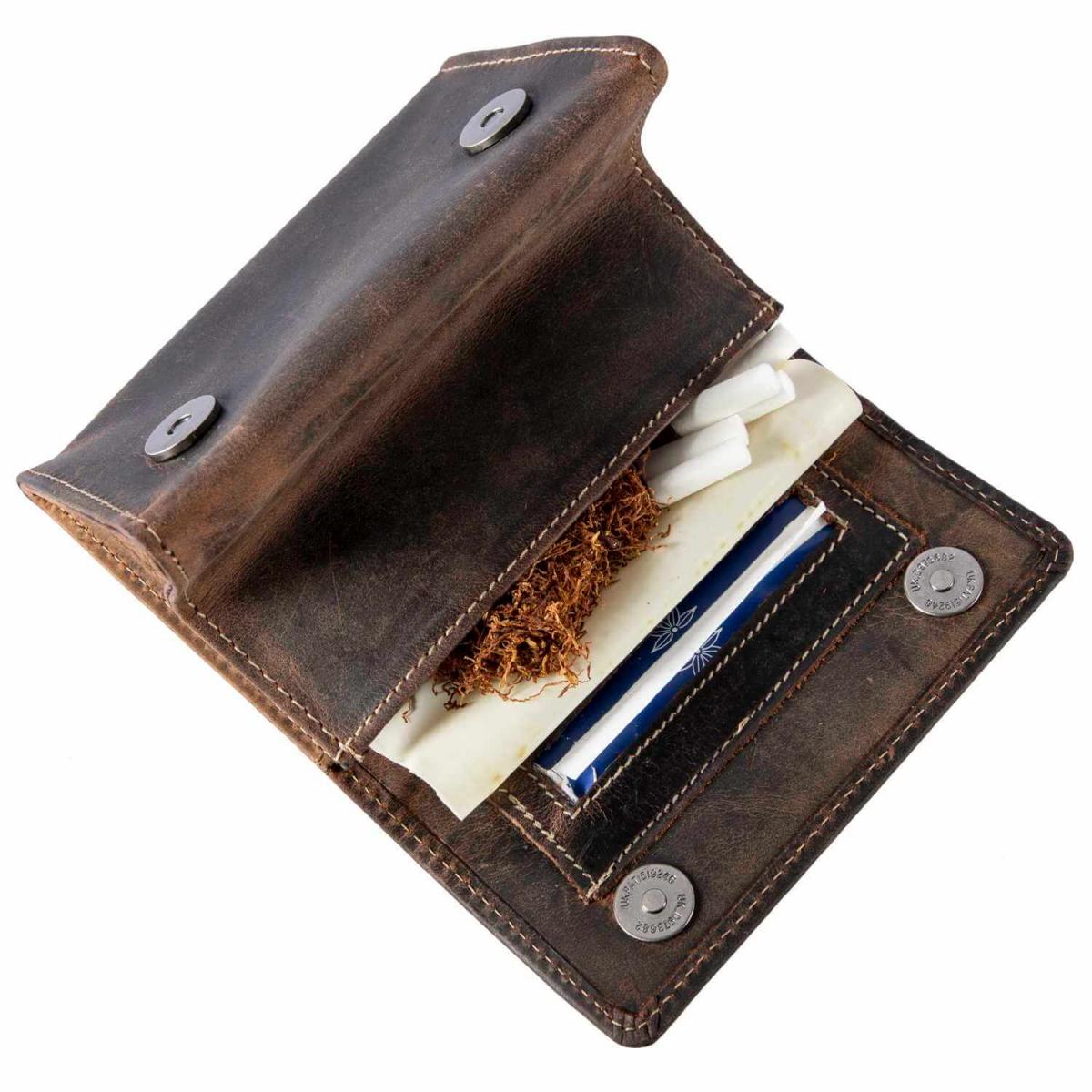 ALPENLEDER | Tabaktasche PANAMA old havanna (CG2070-oh)