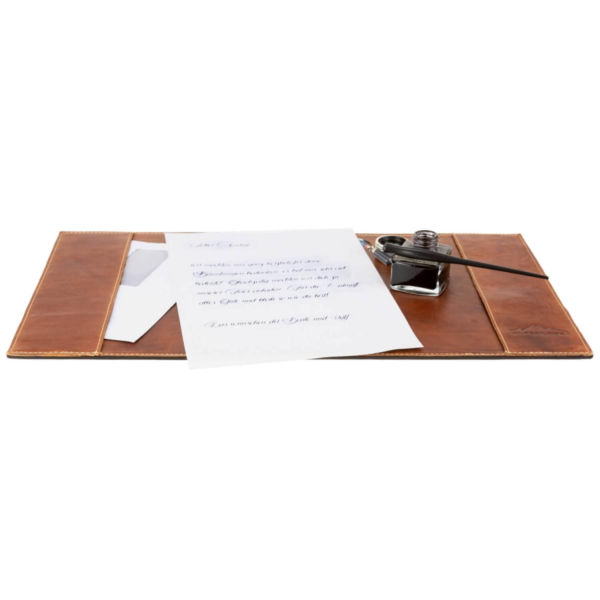 ALPENLEDER Schreibtischunterlage PIEMONT cognac (CG152-c)