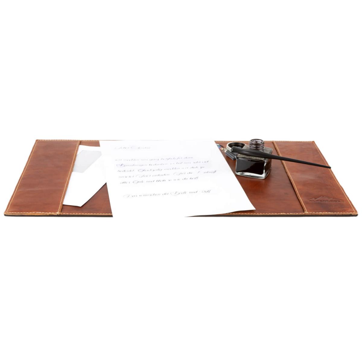 ALPENLEDER Schreibtisch-Set PIEMONT cognac