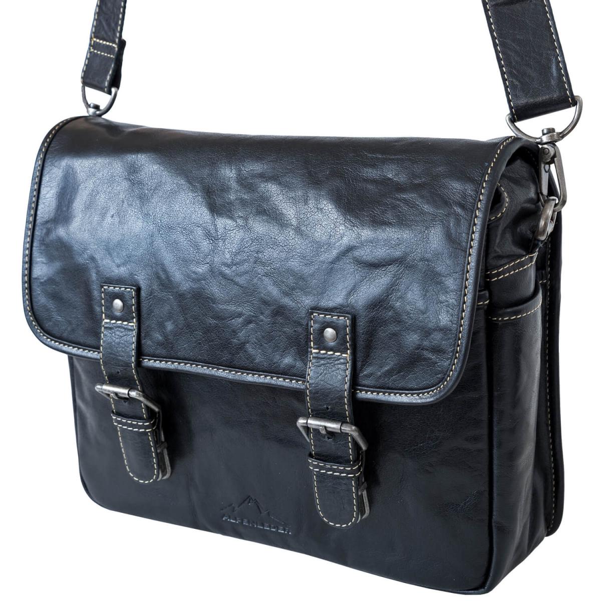 ALPENLEDER | Messenger Bag TOURER (ebenholz) CG6068-e