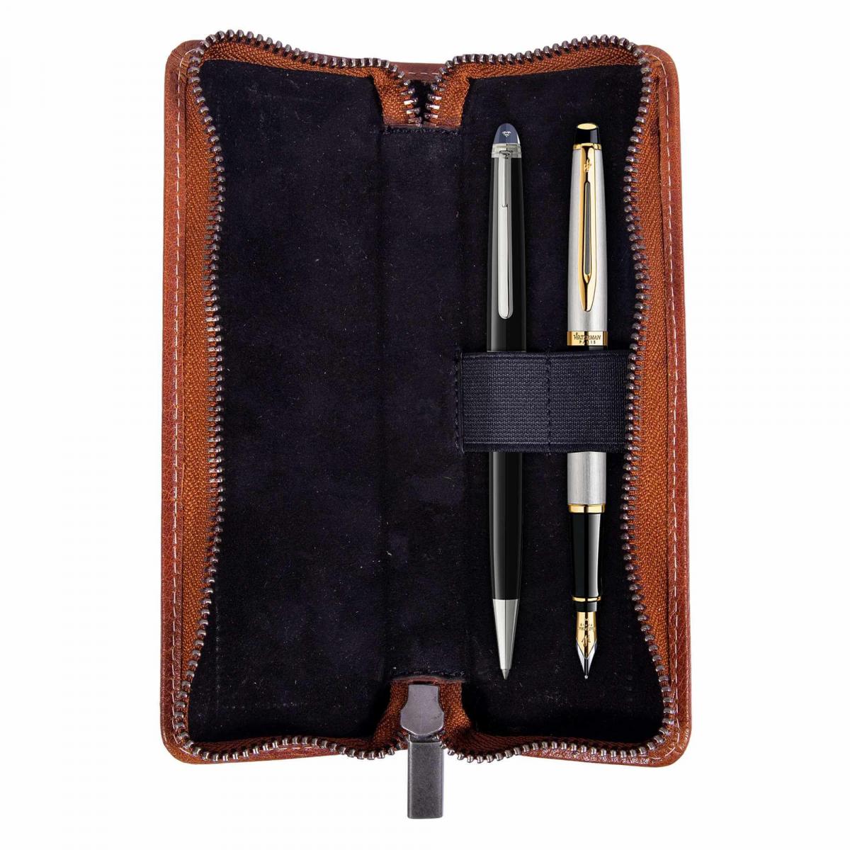ALPENLEDER | Stifteetui ZWOA cognac (CG8084-c)