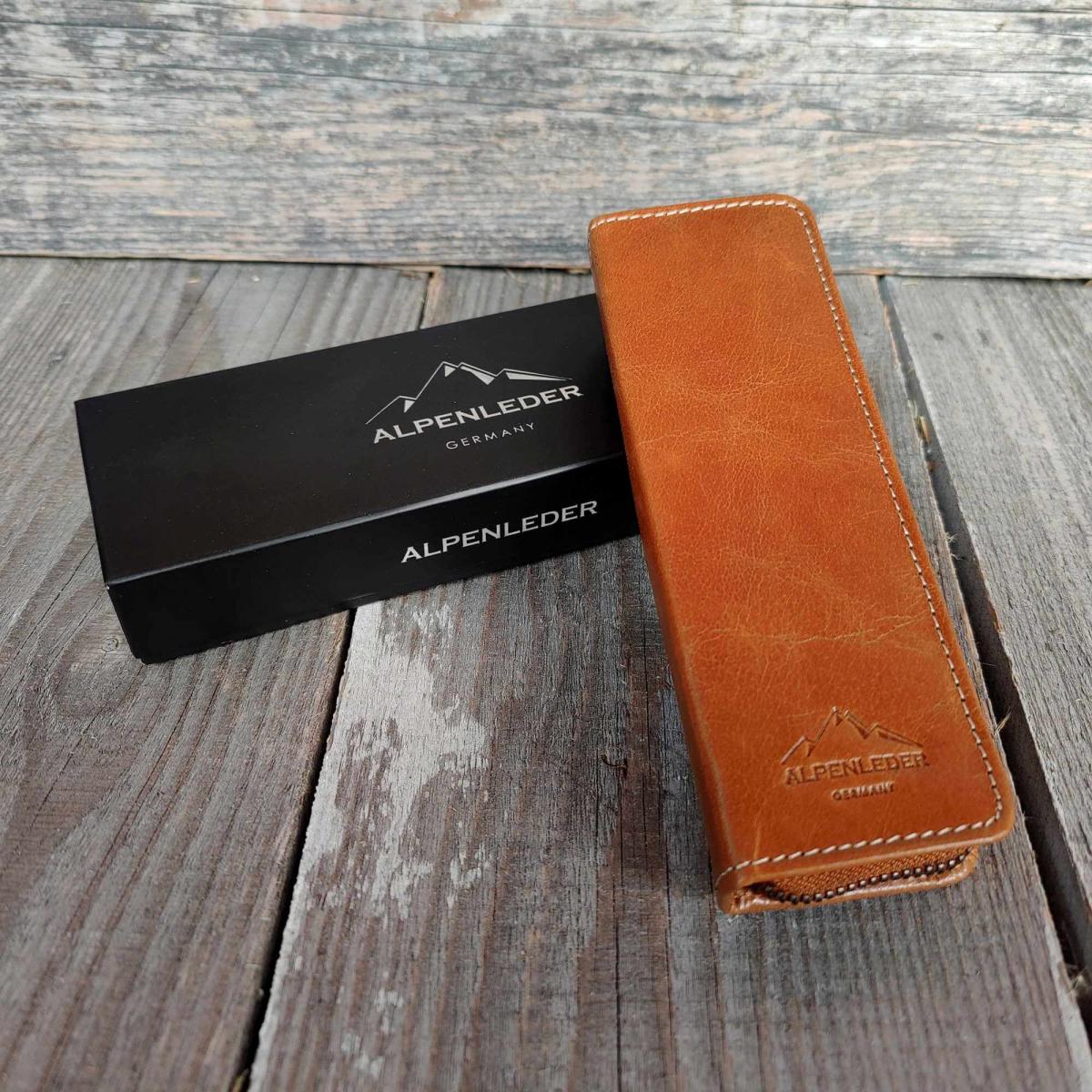 ALPENLEDER | Stifteetui ZWOA cognac (CG8084-c)