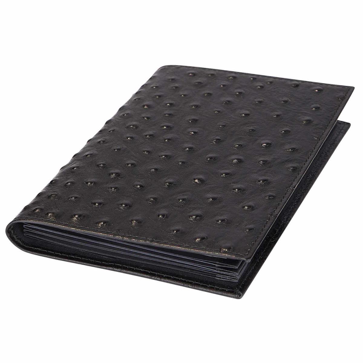 Ron McLaine Taschenkalender 2026 EASYfolder Set FLORENZ Rindleder Straußprägung schwarz