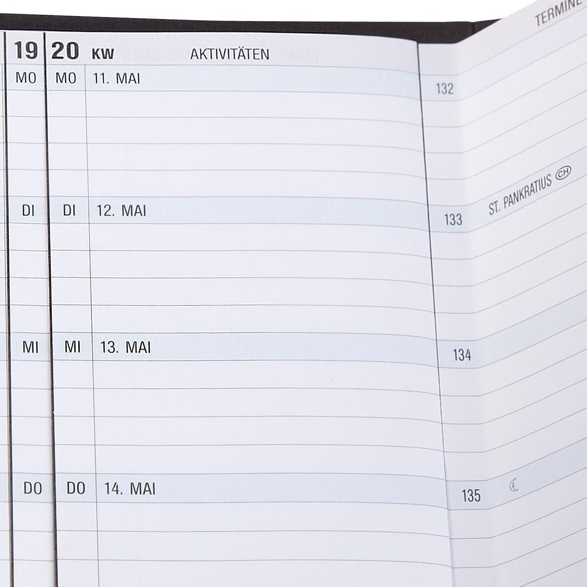 Ron McLaine Taschenkalender 2026 EASYfolder Set FLORENZ Rindleder Straußprägung