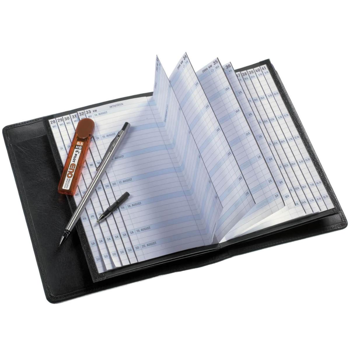 Ron McLaine Taschenkalender 2025 EASYfolder Set MAILAND Leder rot