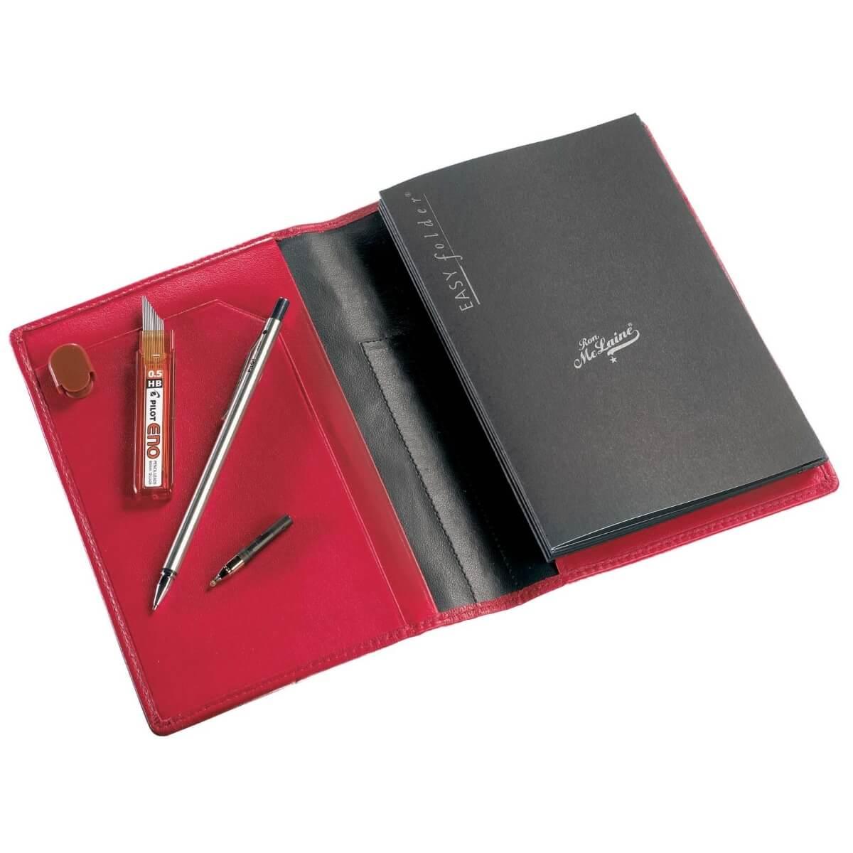 Ron McLaine Taschenkalender 2025 EASYfolder Set MAILAND Leder rot