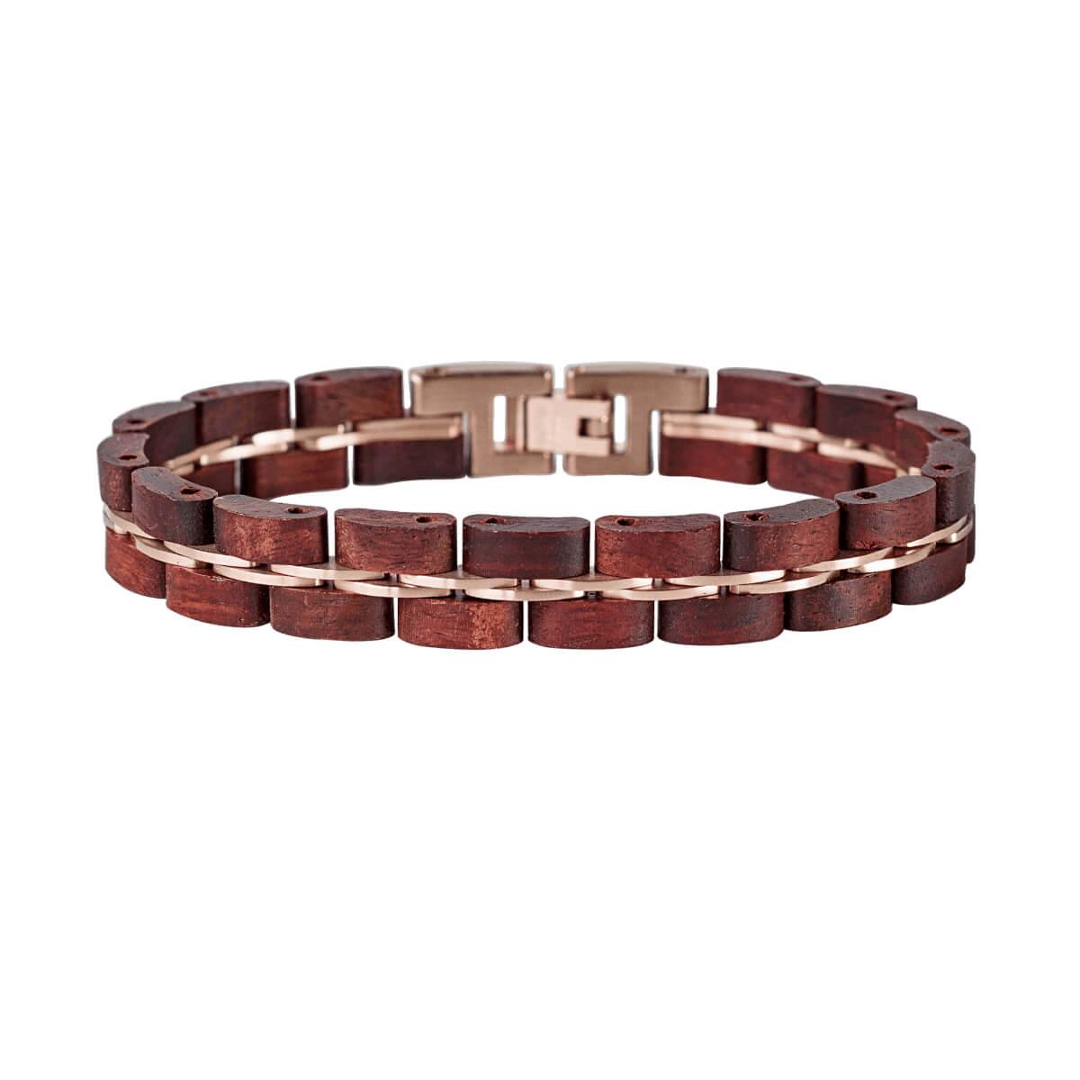 HOLZKERN Armband Belcanto Padoukholz Roségold