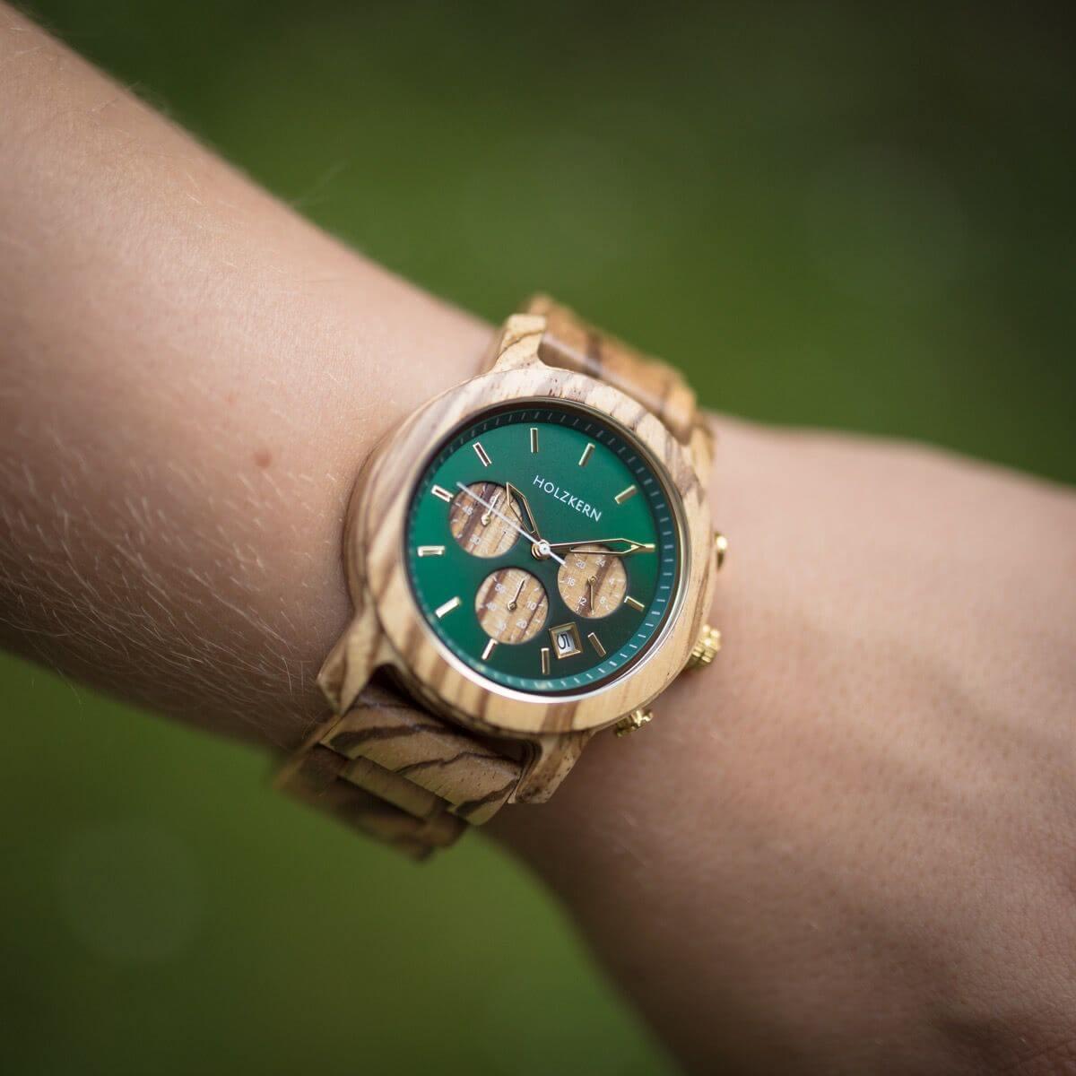 HOLZKERN Blätterdach Waldlauf Herren Chronograph