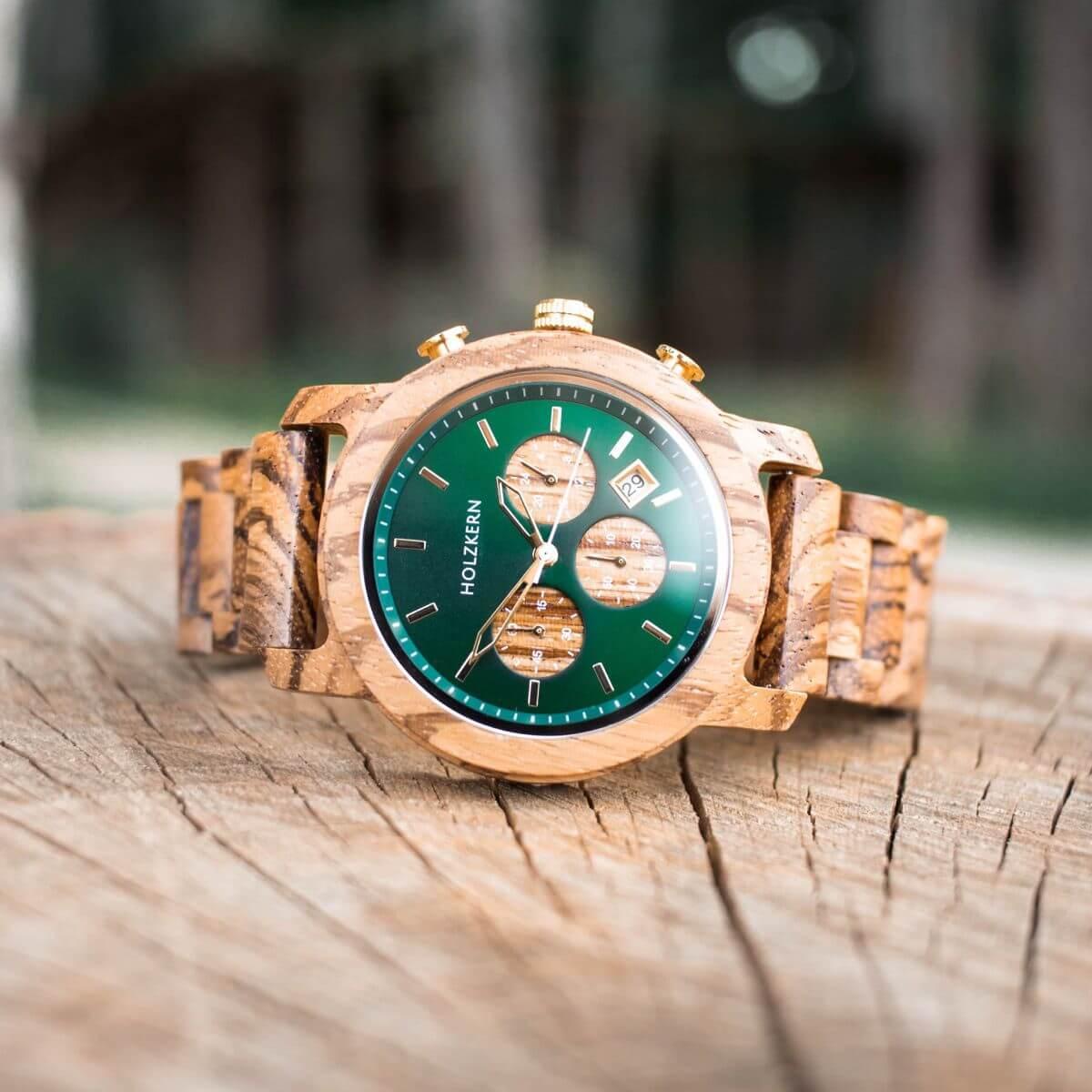 HOLZKERN Blätterdach Waldlauf Herren Chronograph