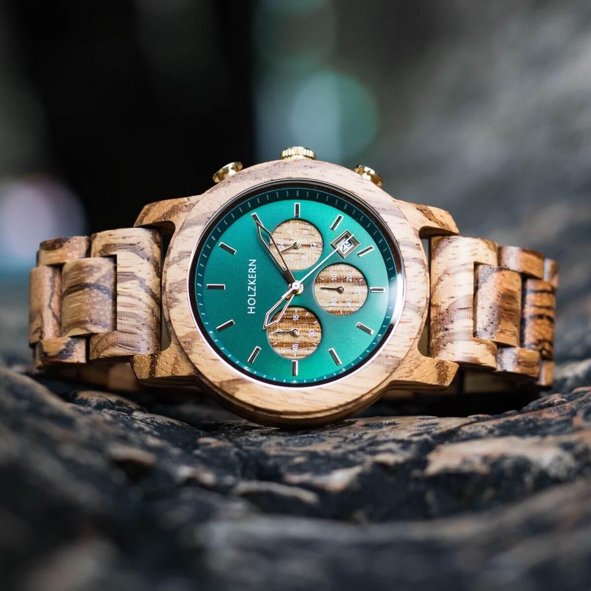 HOLZKERN Blätterdach Waldlauf Herren Chronograph