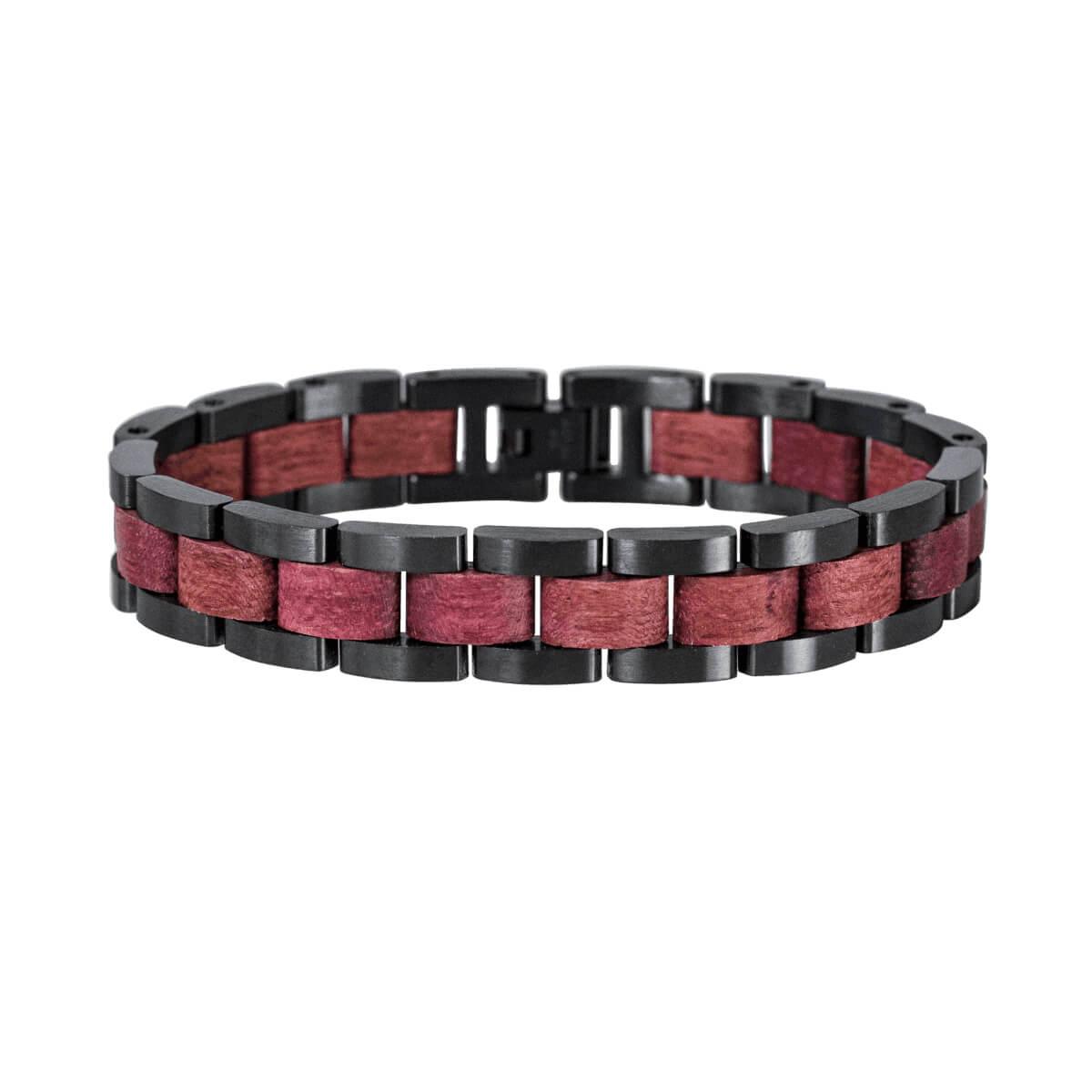HOLZKERN Armband Dreiklang Amaranthholz Grau