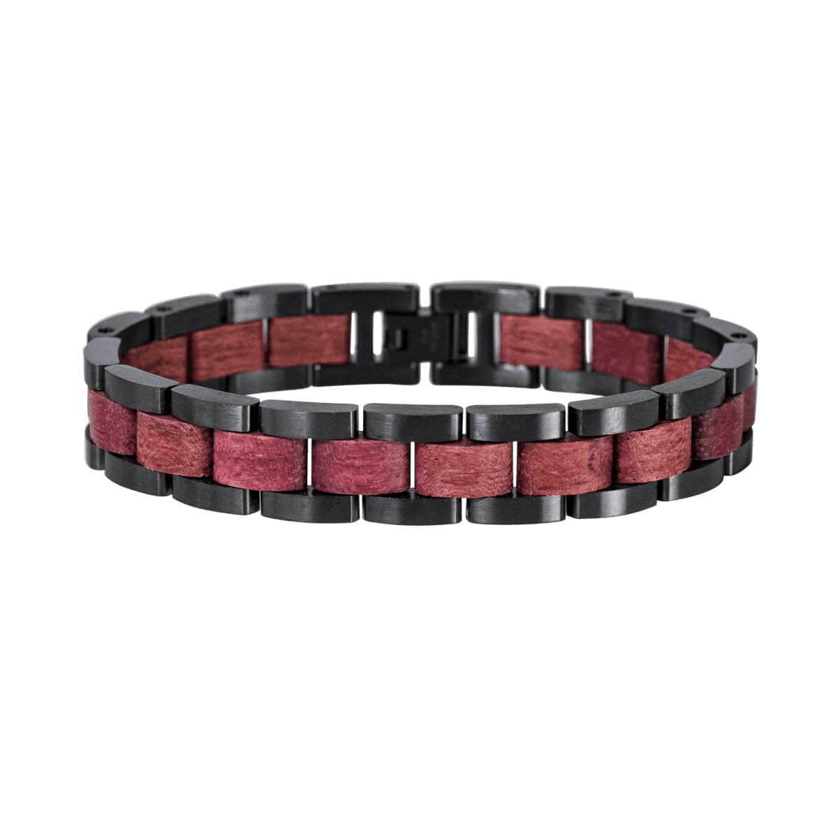 HOLZKERN Armband Dreiklang Amaranthholz Grau