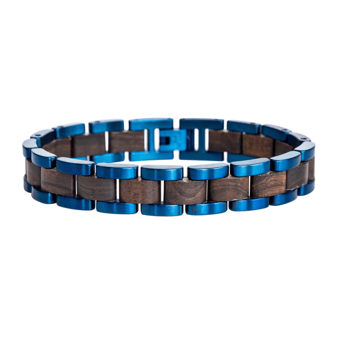 HOLZKERN Armband Dreiklang Leadwood Blau
