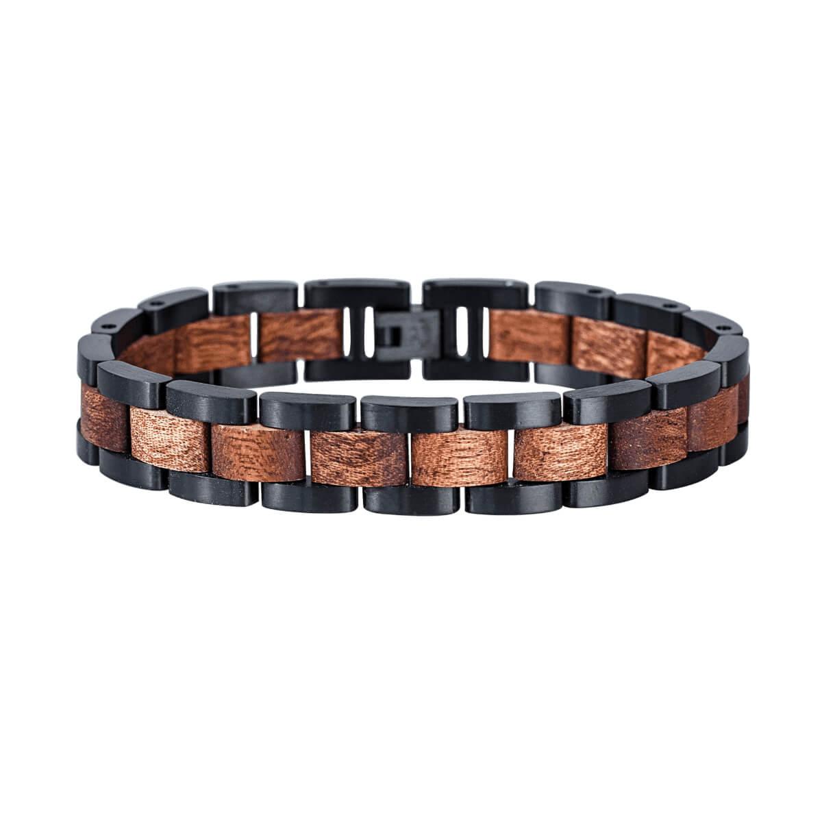 HOLZKERN Armband Dreiklang Mahagoniholz Schwarz