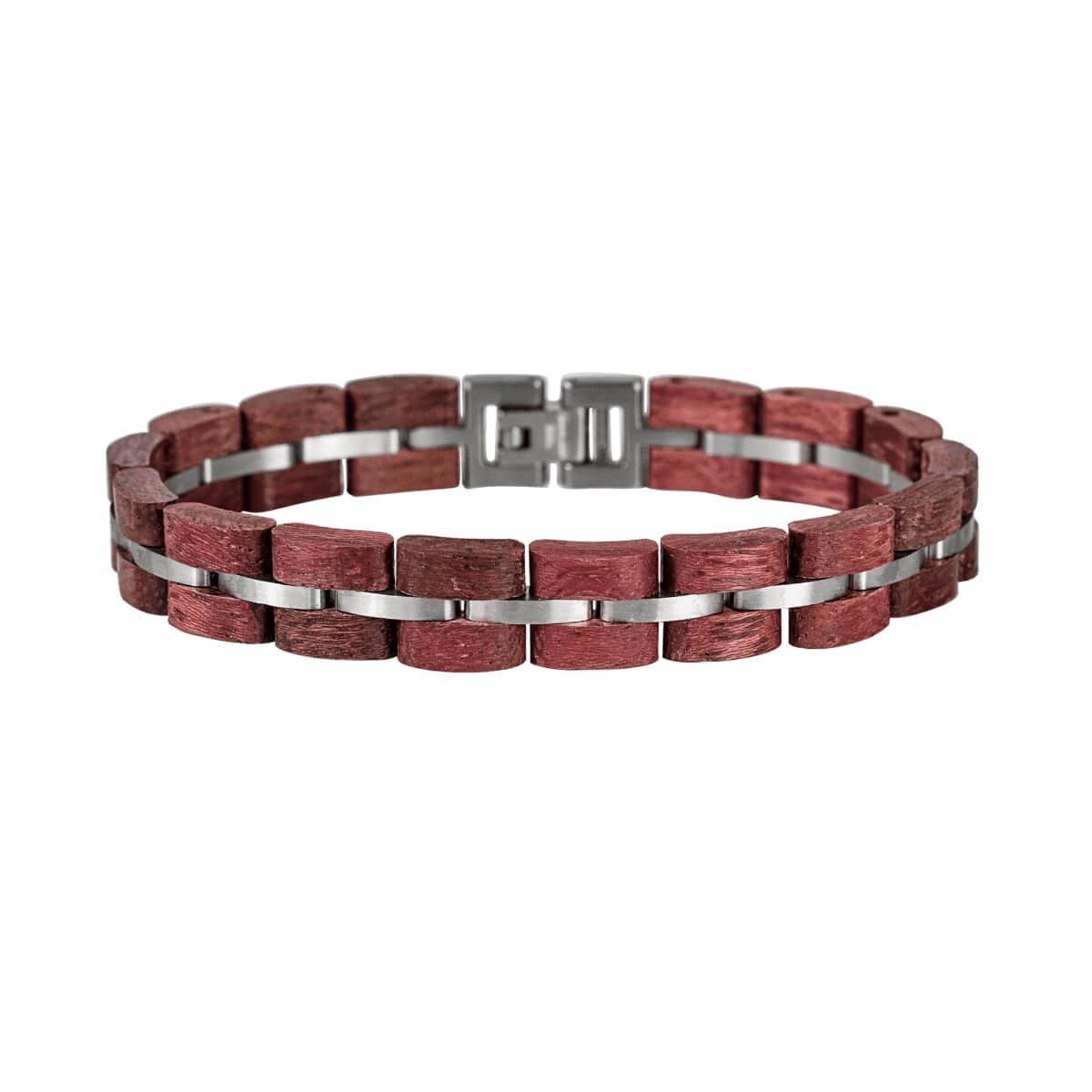 HOLZKERN Armband Fantasia Amaranthholz Silber