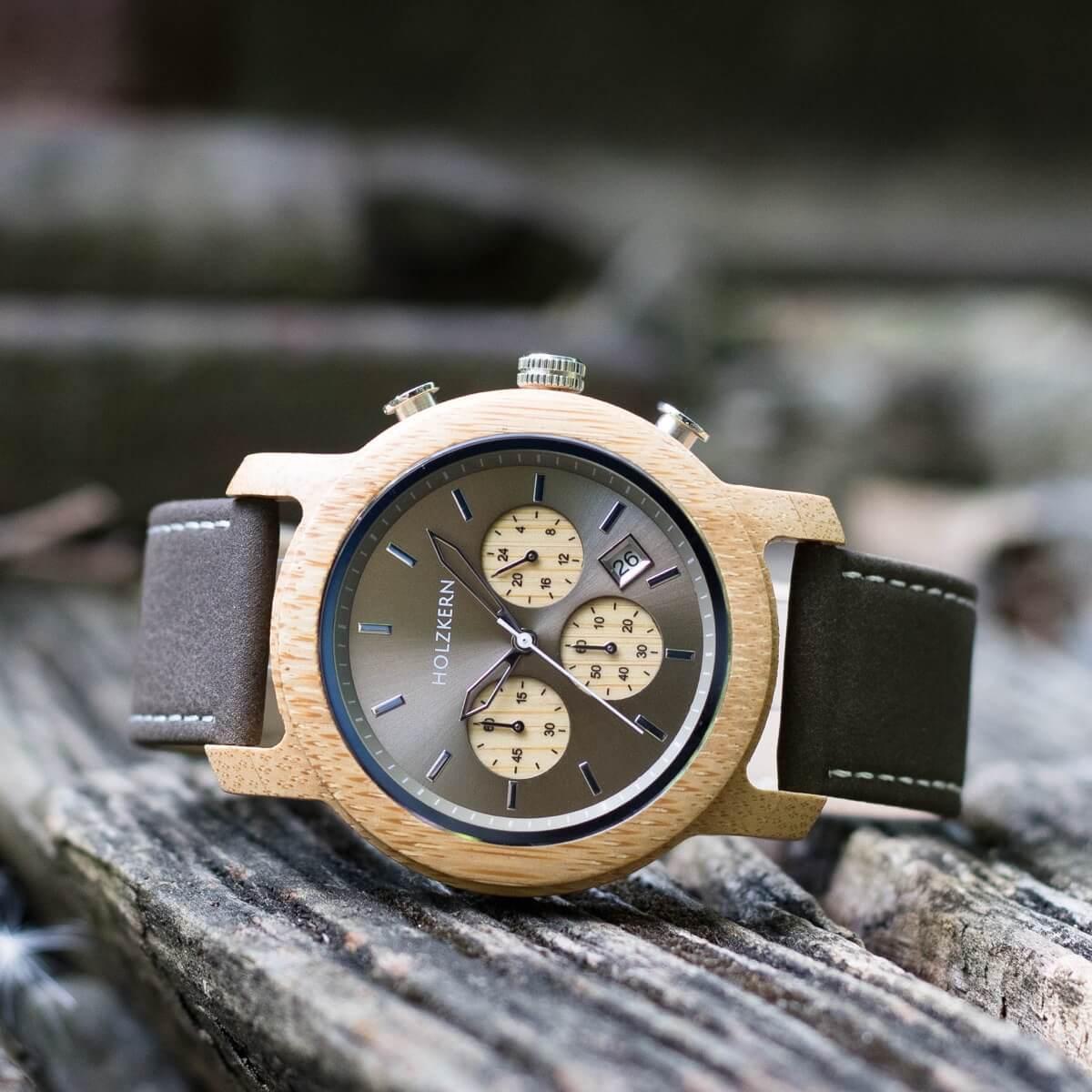 HOLZKERN Gebirgspfad Waldlauf Herren Chronograph