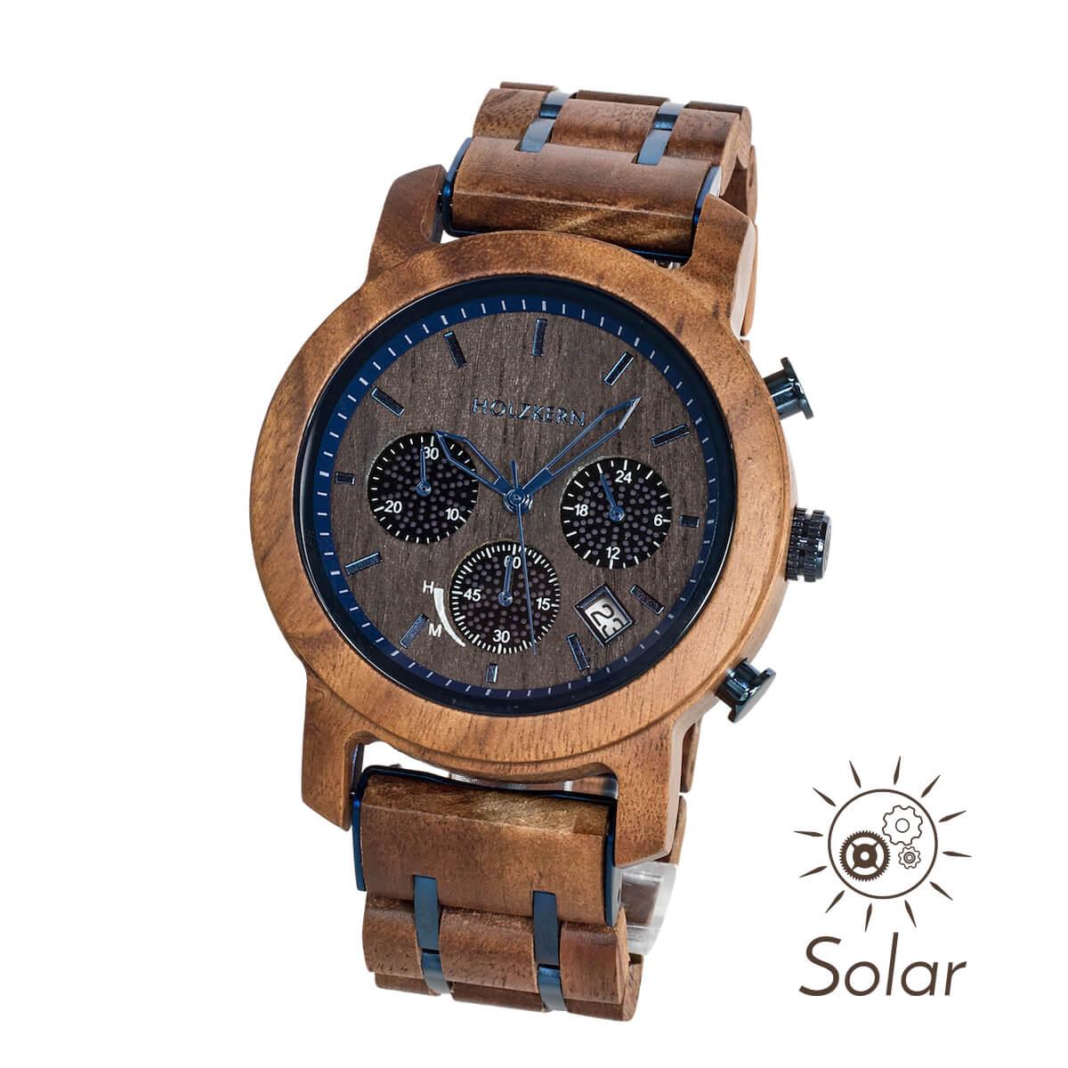 HOLZKERN Gipfeltraum Waldlauf Solar Limited Edition Herren Holzarmbanduhr