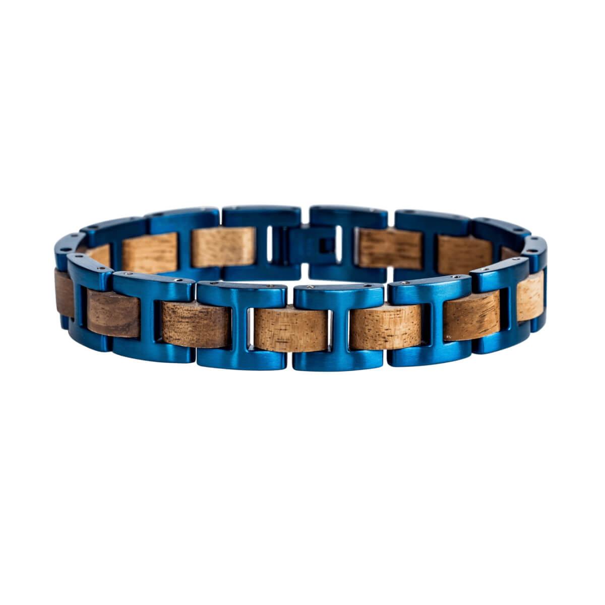 HOLZKERN Armband Acoustic Marmorholz Blau