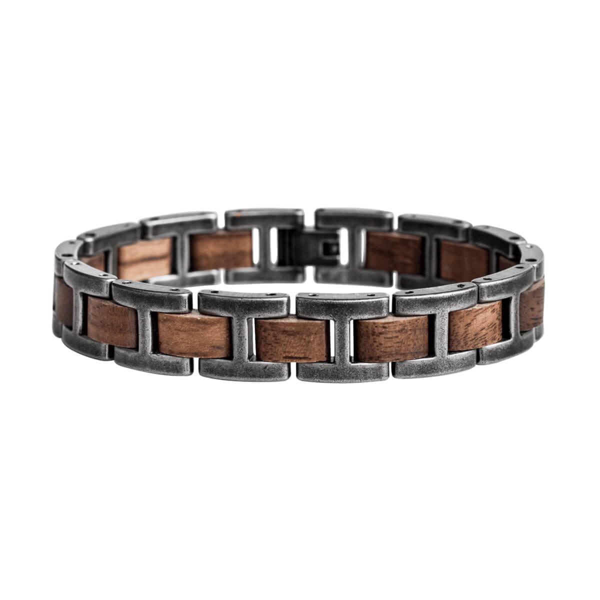 HOLZKERN Armband AcousticWalnussholz Antiksilber