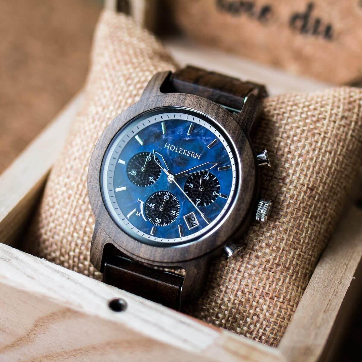 HOLZKERN Himmelauf Waldlauf Solar Limited Edition Herren Holzarmbanduhr