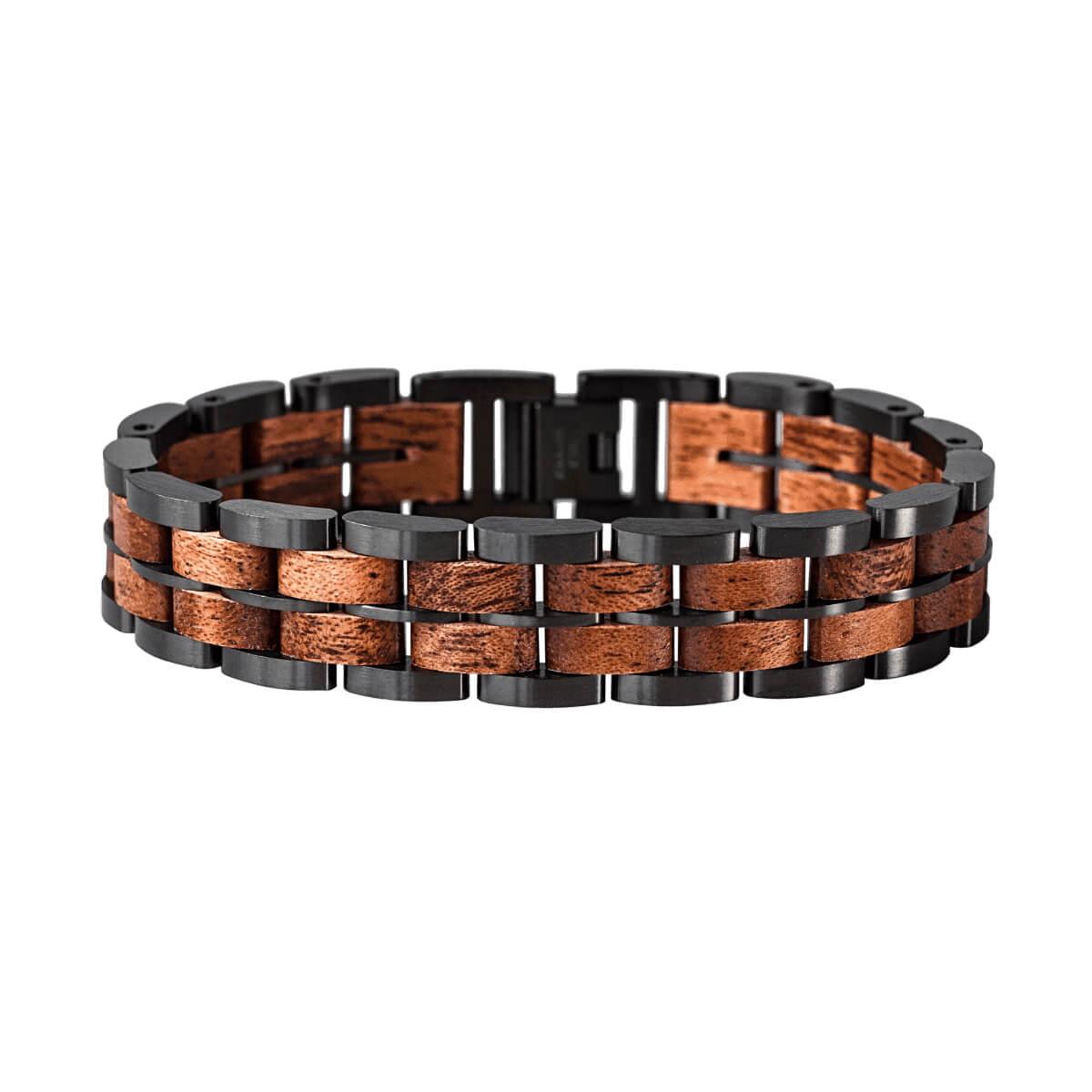 HOLZKERN Armband Kanon Mahagoniholz Grau